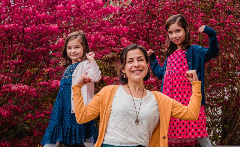 A smiling, strong and confident mom